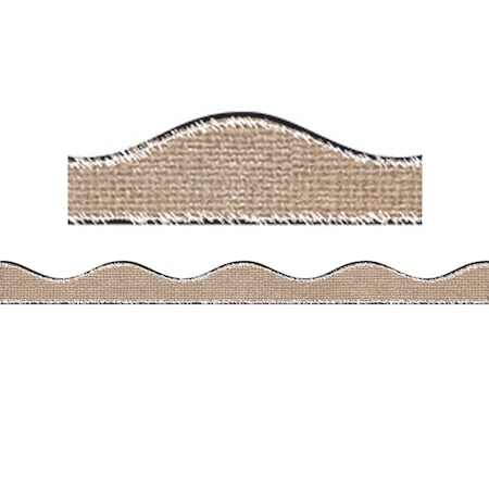 Ashley Productions Magnetic Scallop Border Burlap Scribble, 12 Feet/Pack, PK6 11408